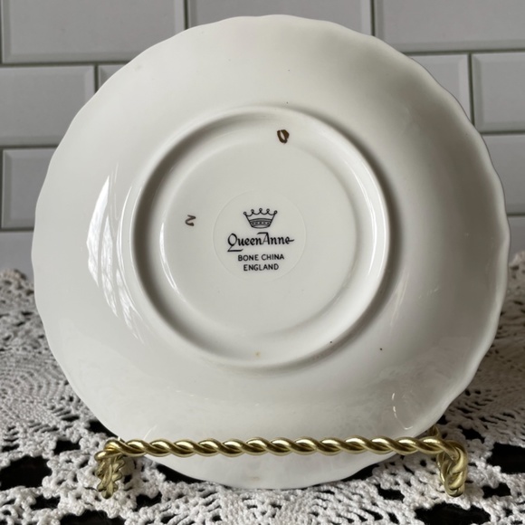 Queen Anne Tea Cup and Saucer #480 blue. Bone China made in England. - Picture 5 of 11